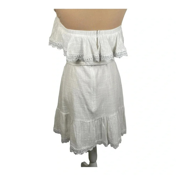 Bisouxx White Cotton Strapless Dress‎ Large - Picture 2 of 8